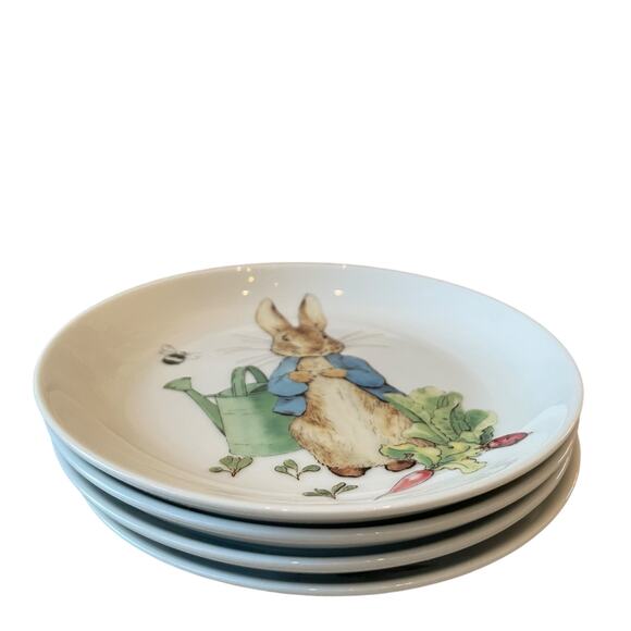 Beatrix Potter Peter Rabbit Assorted Appetizer Plates 6in Set of 4 Easter New - Picture 4 of 9